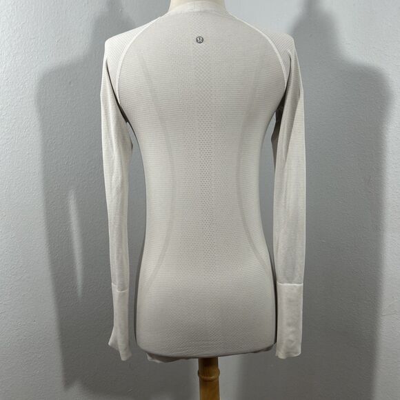 Lululemon Swiftly Tech Womens 4 Light Gray long sleeve Top - Picture 4 of 13